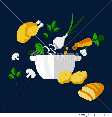 Cooking dinner with chicken and vegetables Cooking dinner with chicken and vegetables 16572463