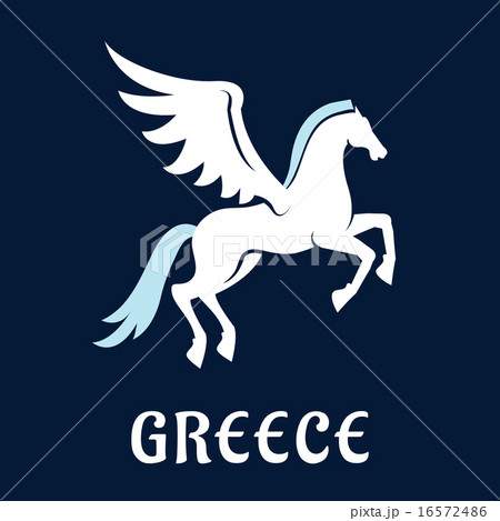 Flat greece Pegasus horse icon 16572486