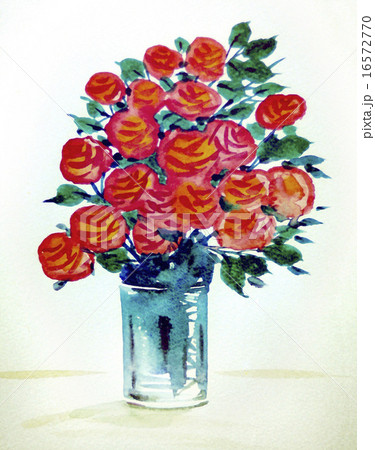 水彩花（ばら） 16572770
