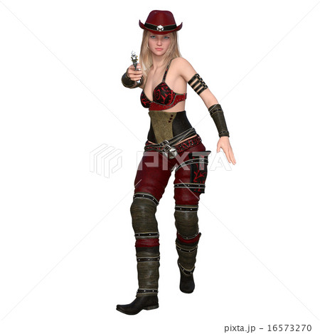 女性ガンマンのイラスト素材