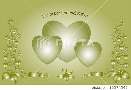 Decorative monochrome floral hearts. EPS10 vector illustration 16574545