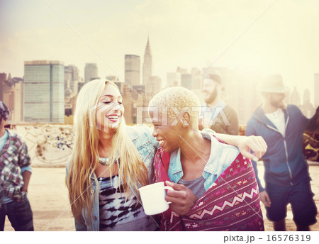 Friendship Party Rooftop TErrace Cheerful Concept 16576319