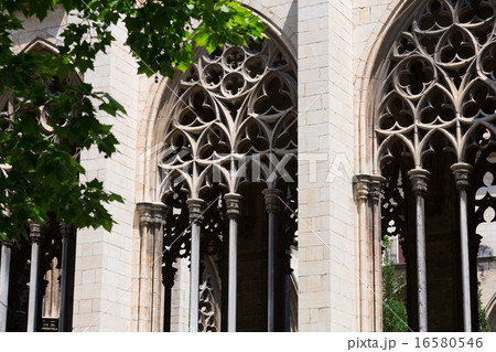 gothic windows of Bishop Palace. Vic 16580546