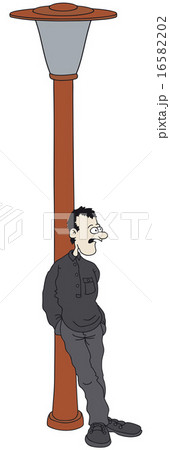 Funny man standing by lamp 16582202