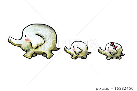 ぞうの親子 水彩 ぞうの親子 水彩 16582450