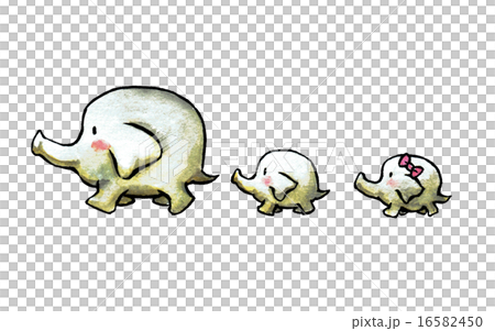 ぞうの親子 水彩 ぞうの親子 水彩 16582450