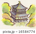 初秋の銀閣寺　手描きイラスト 16584774