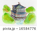 初夏の銀閣寺　手描きイラスト 16584776