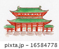 京都　平安神宮　手描きイラスト 16584778