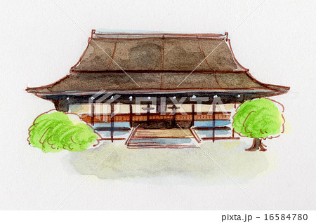 京都御所 手描きイラストのイラスト素材