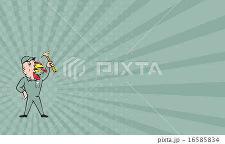 Business card Turkey Builder Hammer Standing  16585834
