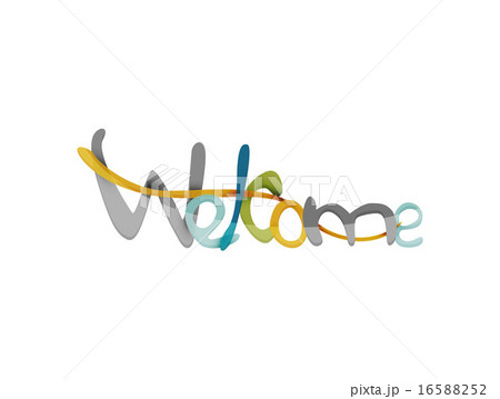 Welcome word, drawn lettering typographic element Welcome word, drawn lettering typographic element 16588252