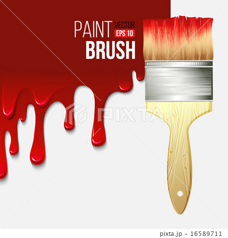 Paintbrushes with dripping paint. Vector illustration 16589711