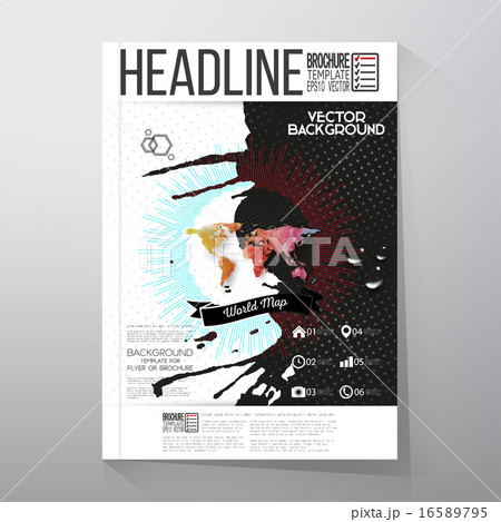 Abstract hand drawn spotted background with place for text message. World map element. Brochure or 16589795