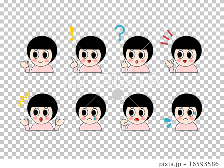 Girl expression expression illustration set Girl expression expression illustration set 16593586