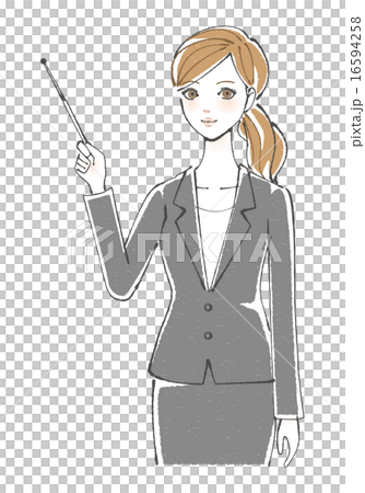 Female illustration in suits (pointing rod) 16594258