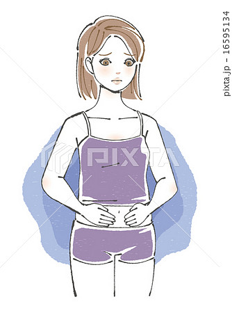 お腹をさわる女性イラスト3 お腹をさわる女性イラスト3 16595134