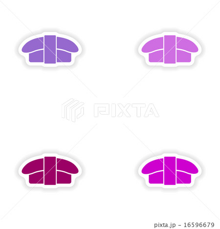 assembly realistic sticker design on paper sushi 16596679