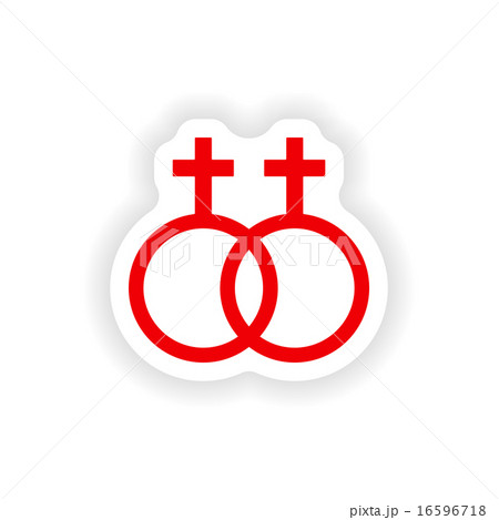 icon sticker realistic design on paper equality of the sexes 16596718