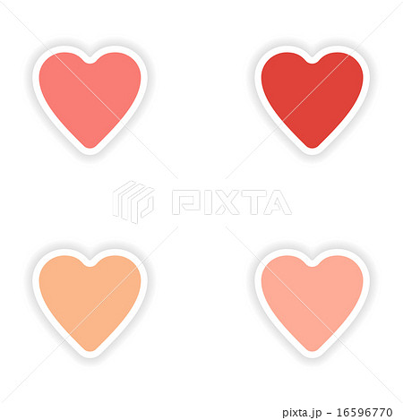 assembly realistic sticker design on paper hearts assembly realistic sticker design on paper hearts 16596770