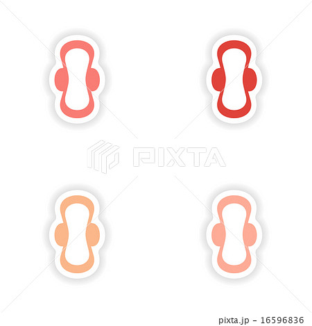 assembly realistic sticker design on paper feminine pads 16596836