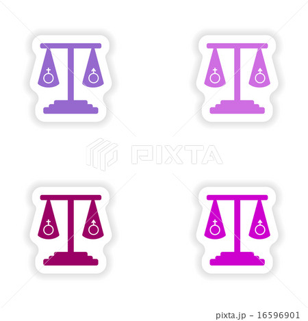 assembly realistic sticker design on paper equality of the sexes 16596901