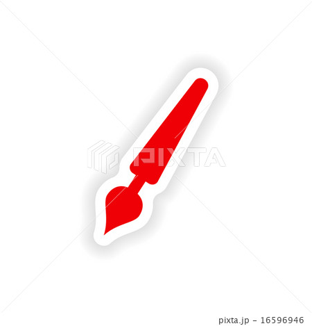 icon sticker realistic design on paper pen icon sticker realistic design on paper pen 16596946