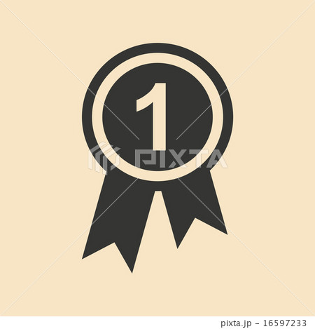 Flat in black and white mobile application  medal 16597233