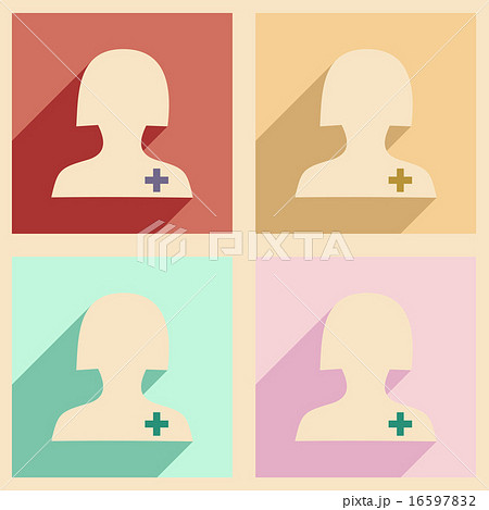Flat with shadow concept and mobile application nurse 16597832