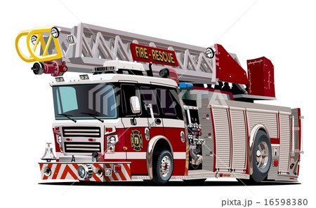 Vector Cartoon Fire Truck 16598380