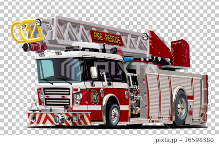 Vector Cartoon Fire Truck 16598380