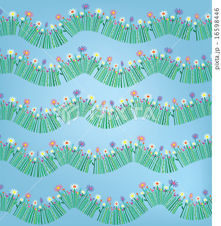 Grass and flower funny pattern background Grass and flower funny pattern background 16598446