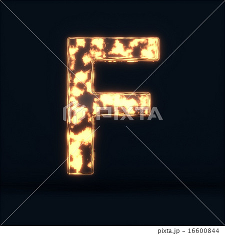 Glass glowing fire letter F symbol Glass glowing fire letter F symbol 16600844