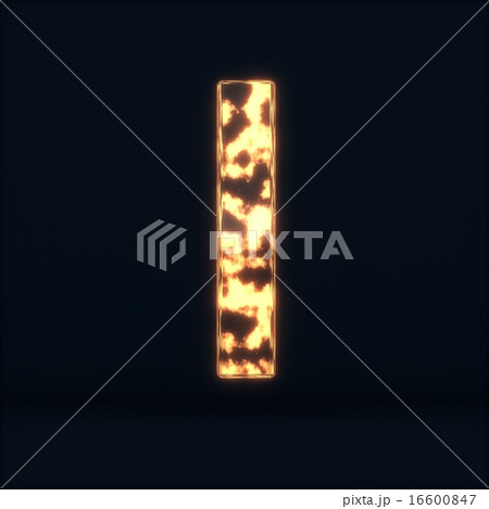Glass glowing fire letter I symbol 16600847