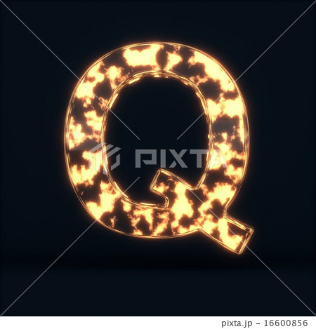 Glass glowing fire letter Q symbol Glass glowing fire letter Q symbol 16600856