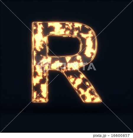 Glass glowing fire letter R symbol Glass glowing fire letter R symbol 16600857