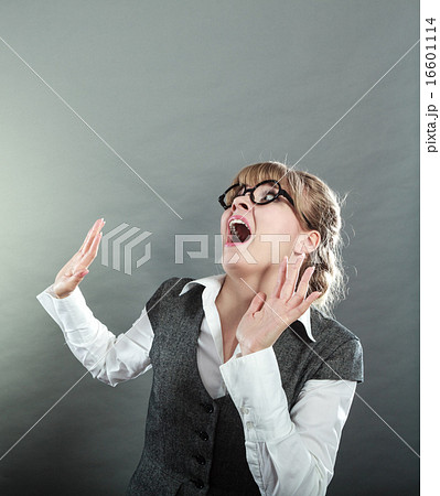 business woman with fear expression 16601114