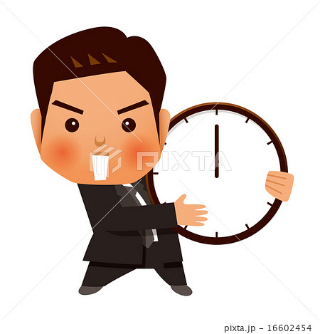 A Businessman With A Clock Stock Illustration