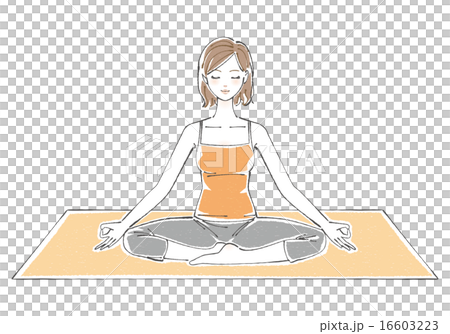 ヨガをする女性イラスト 16603223