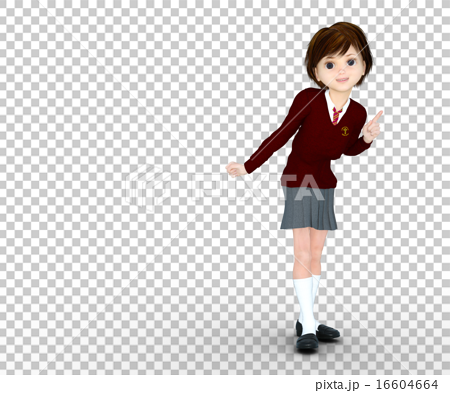 Cute girls high school deformer perming 3DCG... - Stock Illustration  [16604664] - PIXTA