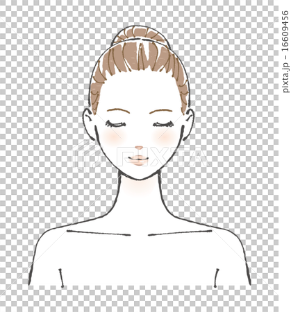 バストアップ女性イラスト バストアップ女性イラスト 16609456
