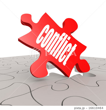 Conflict word with puzzle background 16610464