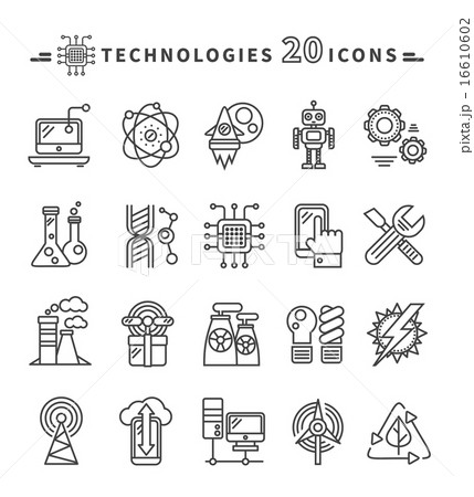 Technologies Black Icons on White Background 16610602