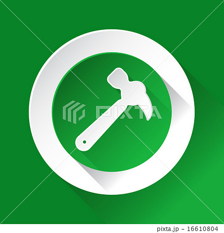 green circle shiny icon - claw hammer 16610804