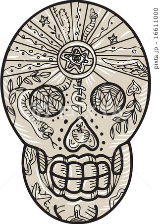 Sugar Skull Tattoo Etching 16611000