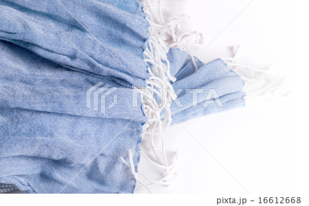 detail of light blue woman scraf isolated on white 16612668