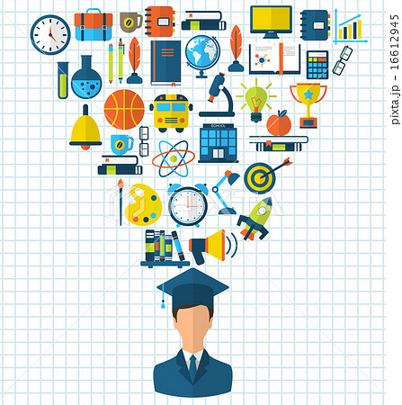 Education Flat Colorful Icons Education Flat Colorful Icons 16612945