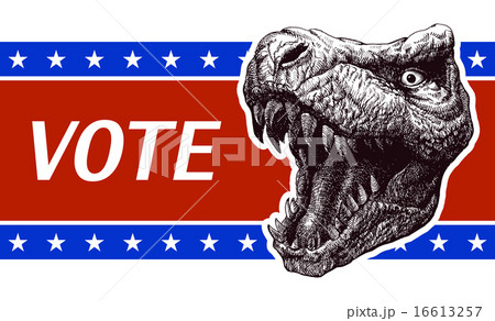 Be responsible - Presidential Election Poster with trex head.  16613257