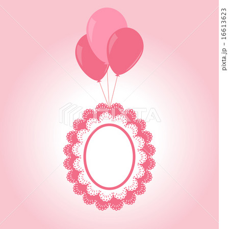 Lace pink baby frame on air balls 16613623