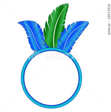 Blue frame ring with feathers 16613628